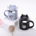 Manufacturer Wholesale Transparent Creative Kitten Glass Cup Fashion Transparent and Heat-Resistant Daily Use Department Store Water Cup Custom Logo